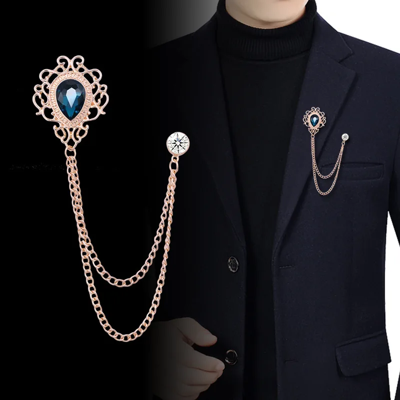 Men'S Accessories Chain - Épingle à revers en cristal strass