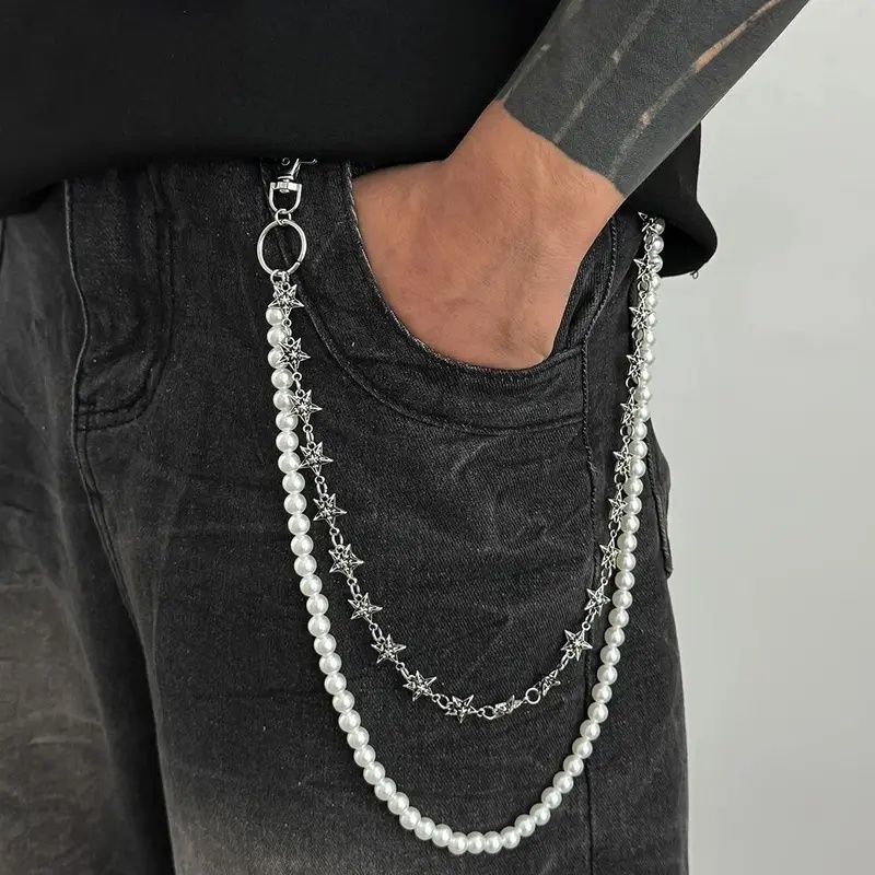 Men'S Accessories For Jeans - Salircon Vintage Punk Metal Pentagram Pants