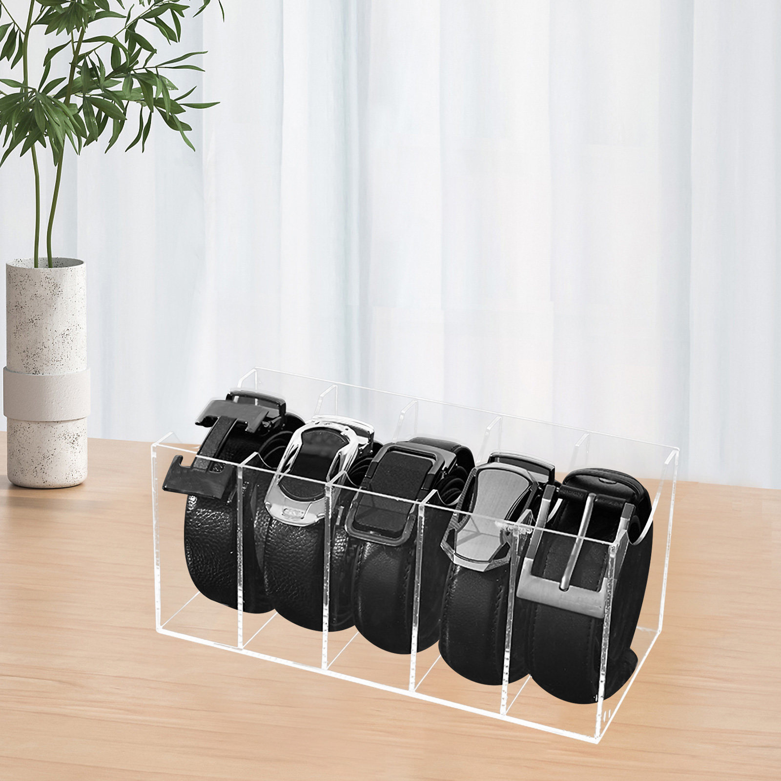 Men'S Accessories Holder - Organiseur de ceintures transparent à 5