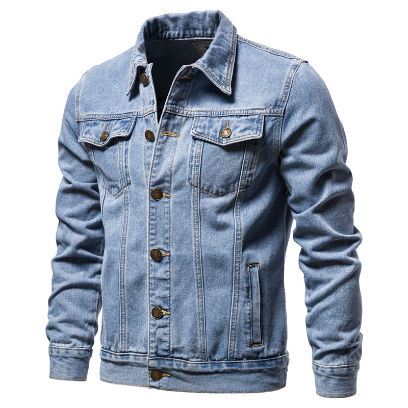 Men'S Accessories For Jeans - 2025 automne Hommes solide Denim vestes