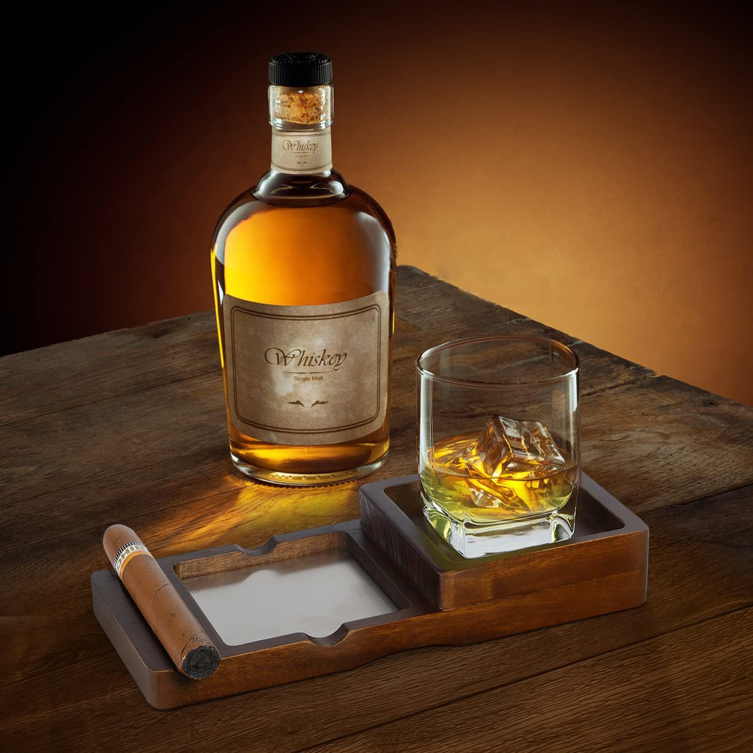 Cendrier en bois massif avec t - Cigar Cutter Set avis et prix