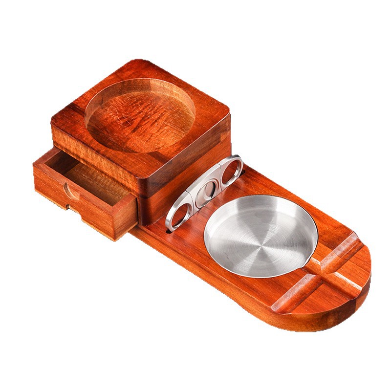 Cendrier en bois massif avec t - Cigar Cutter Set avis et prix