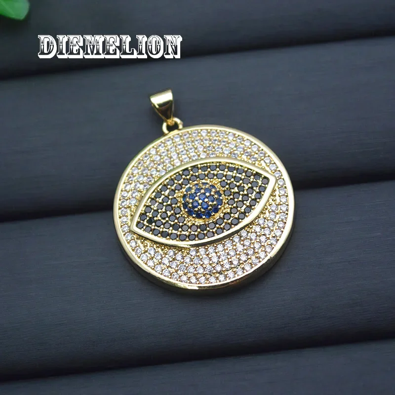 Grand pendentif rond en zircon - Men Accessories Evil Eye avis et prix