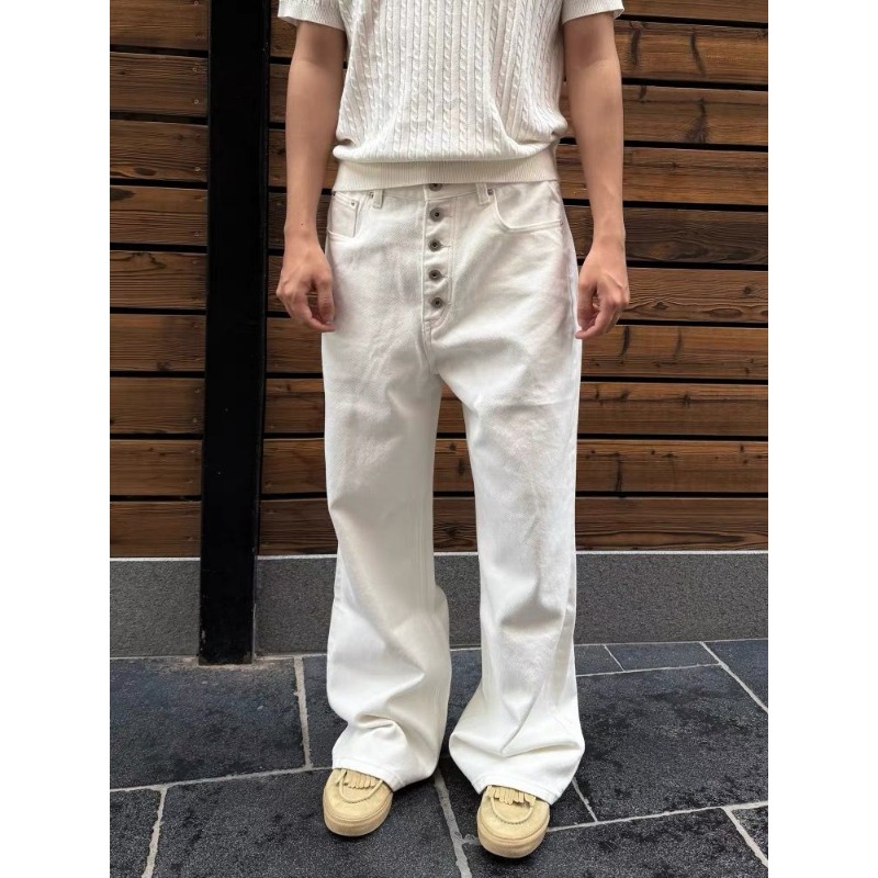 Jean blanc à jambes larges pou - Men'S Accessories For Jeans avis et prix