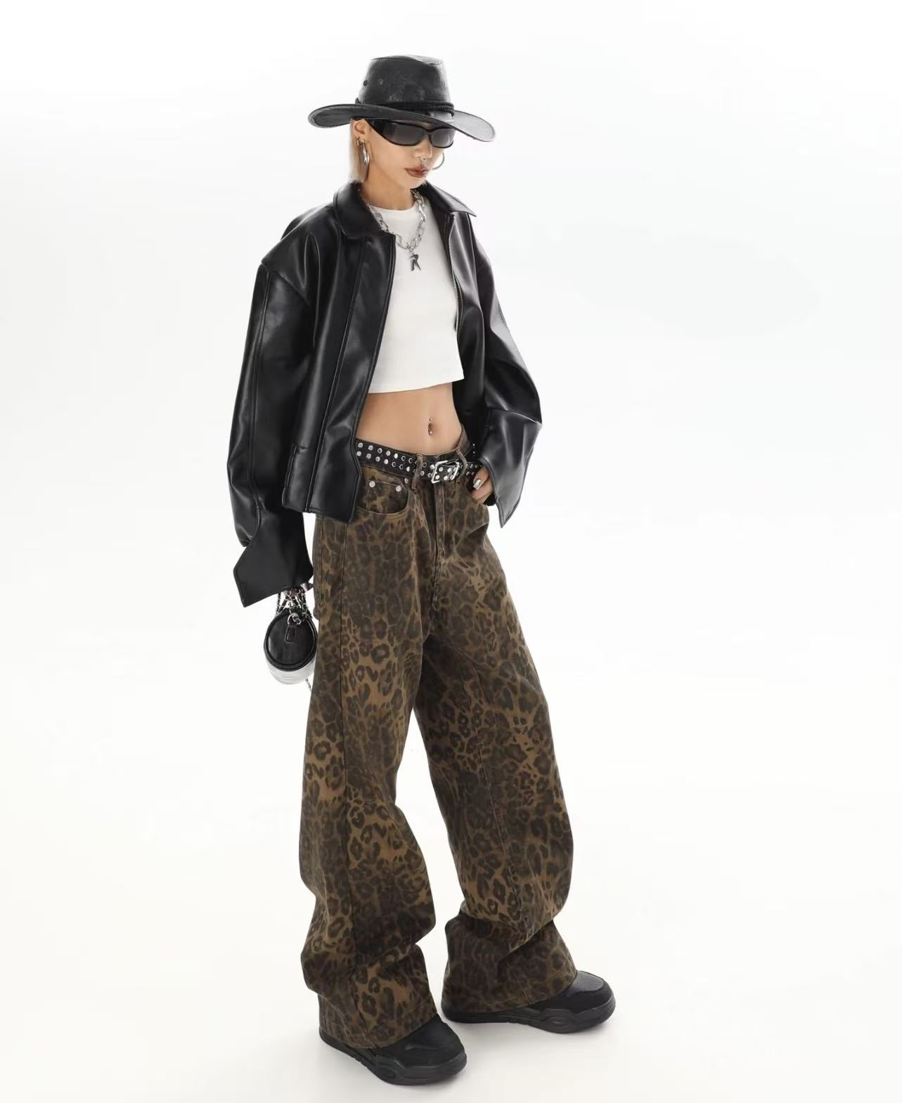 Pantalon large à imprimé léopa - Men'S Accessories For Jeans avis et prix