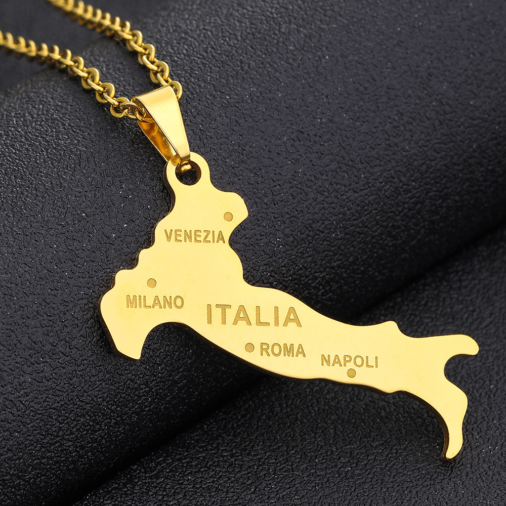 Collier carte italienne en aci - Men Accessories Ethnic avis et prix