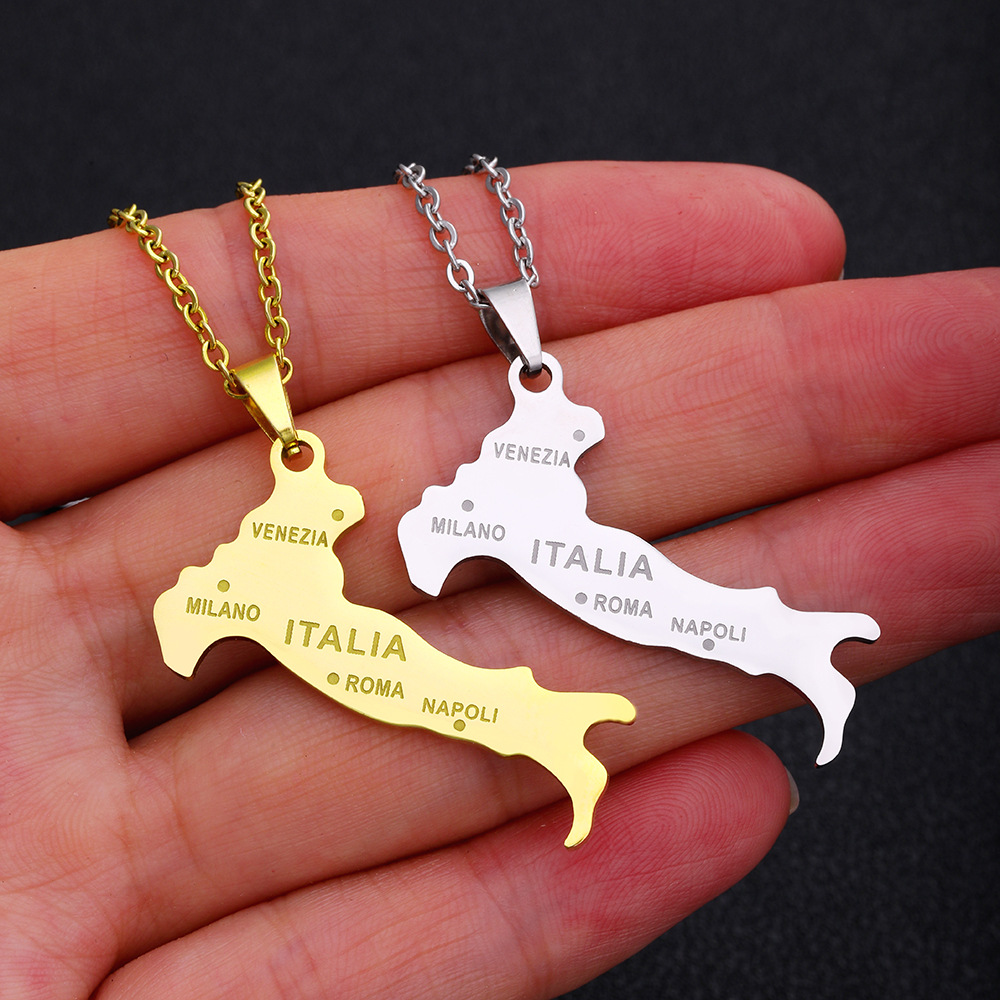 Collier carte italienne en aci - Men Accessories Ethnic avis et prix